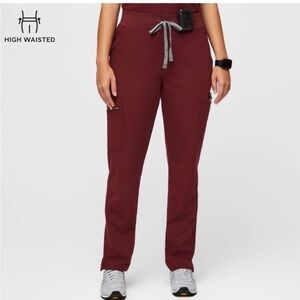 Figs Yola Skinny Burgundy Scrub Pants for Women (Size XXS/P)
